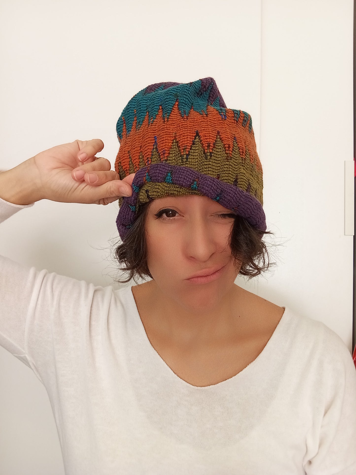 Cappello turbante in tessuto di lana | Handmade by La Zagara Lab