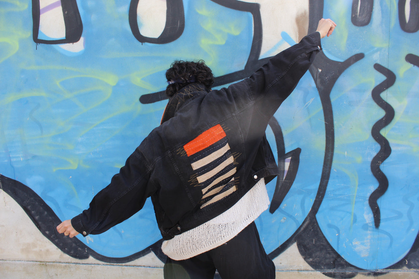 Upcycled Jeans Jacket - Sacro cuore