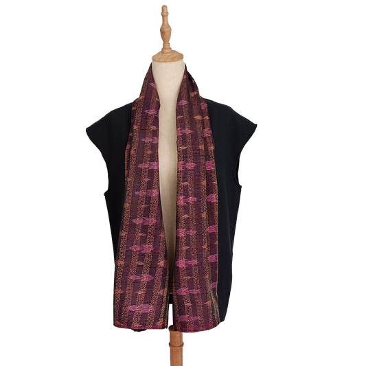 Wool Vest with build-in reversible silk stole