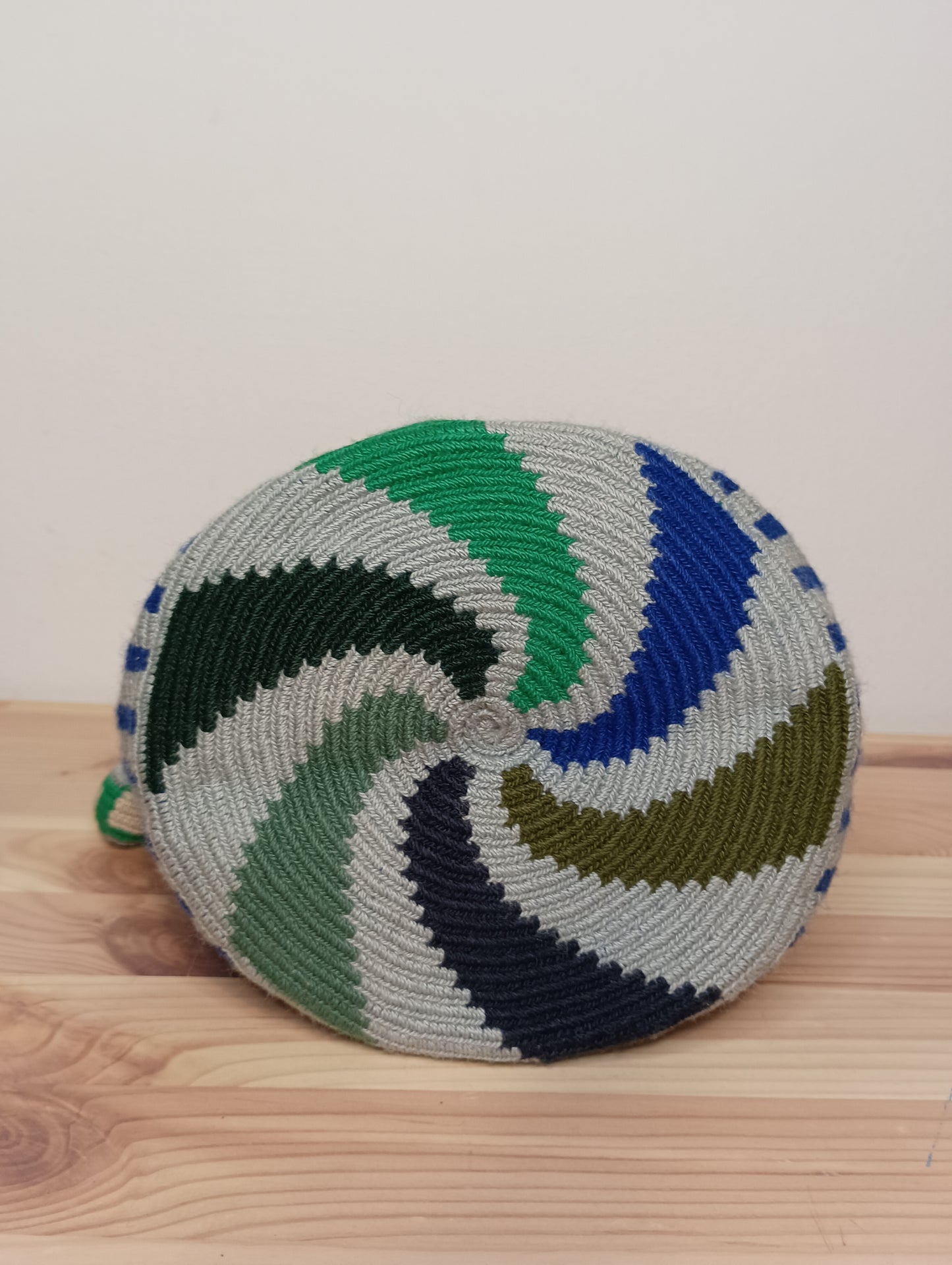 Mochila Wayuu piccola tecnicolor verde