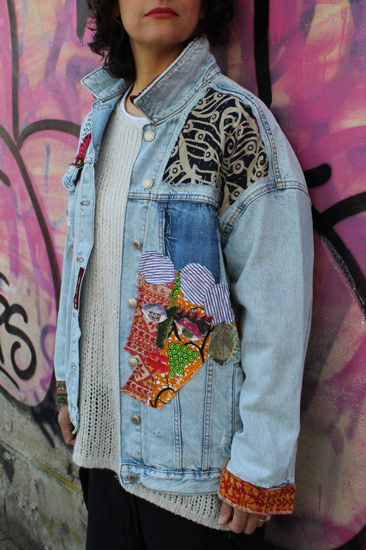 Upcycled Jeans Jacket - Mola Doll