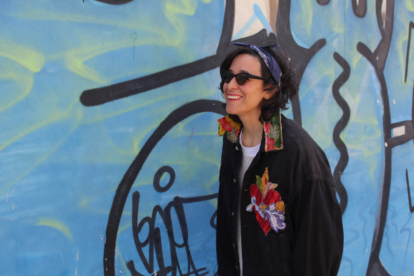 Upcycled Jeans Jacket - Sacro cuore