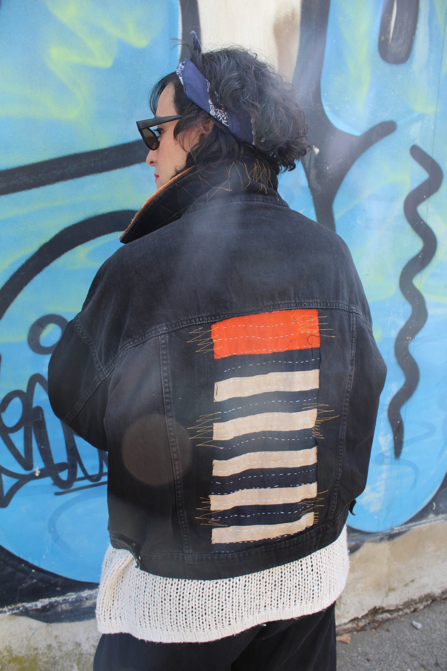 Upcycled Jeans Jacket - Sacro cuore