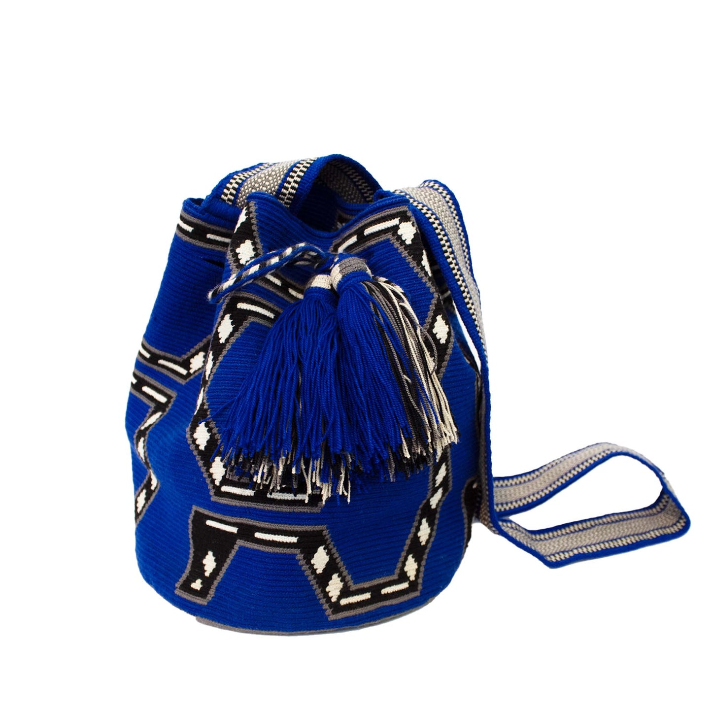 Mochila Wayuu one thread royal blue