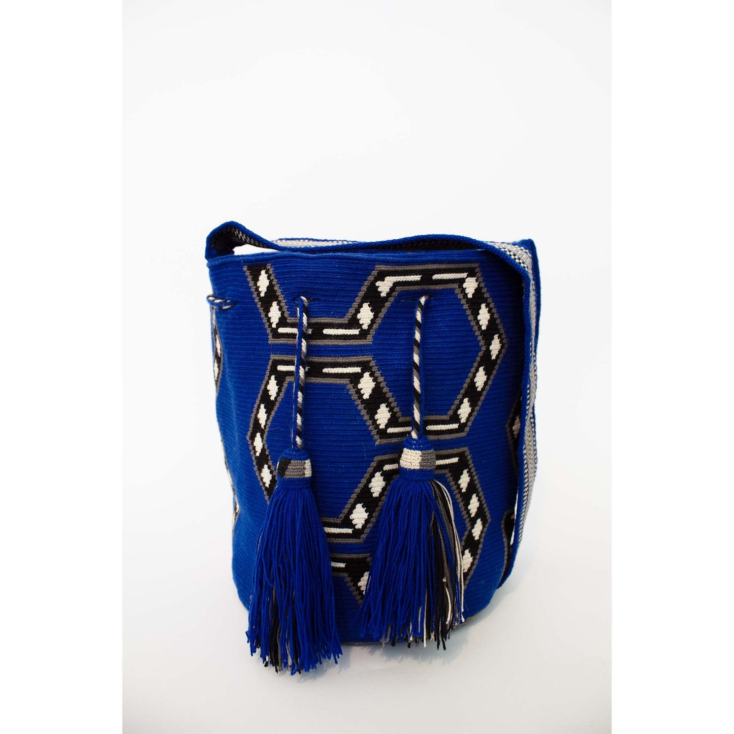 Mochila Wayuu one thread royal blue